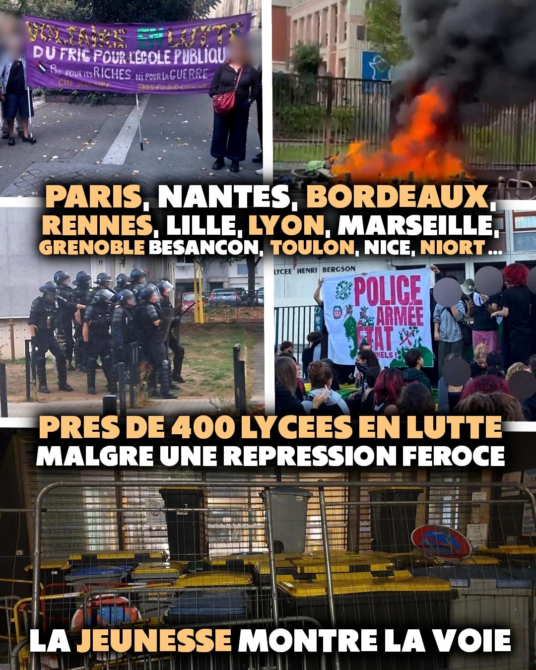 Au moins 400 lycées en lutte : la jeunesse montre la voie