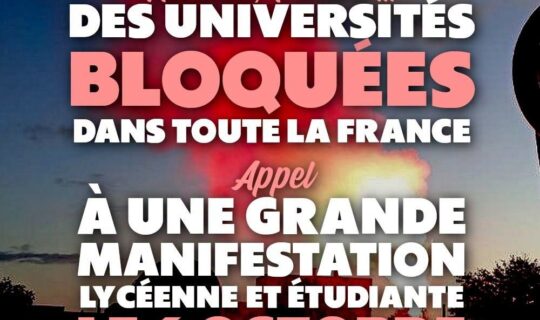 grande manifestation lycéenne et étudiante le 6 octobre