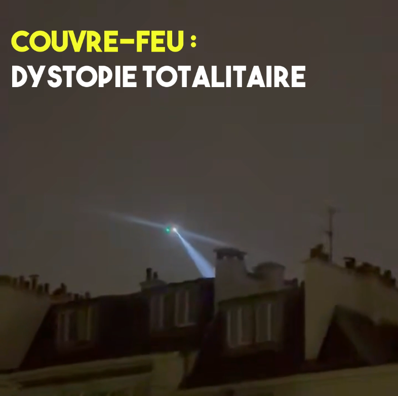 À Paris, un hélicoptère survole le quartier République pour faire respecter le couvre-feu