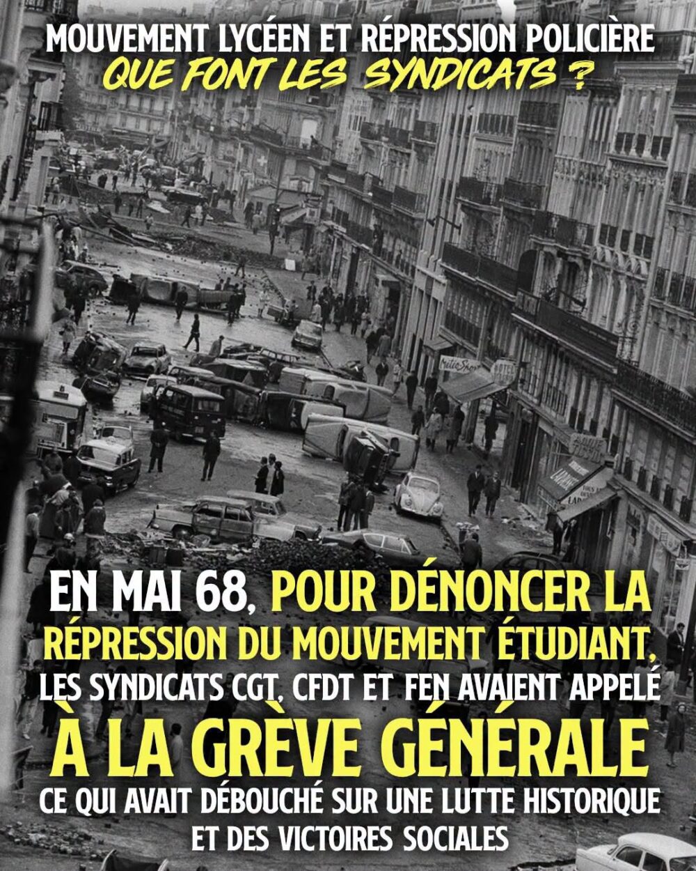 Mai 68 était une grève générale contre la répression de la jeunesse