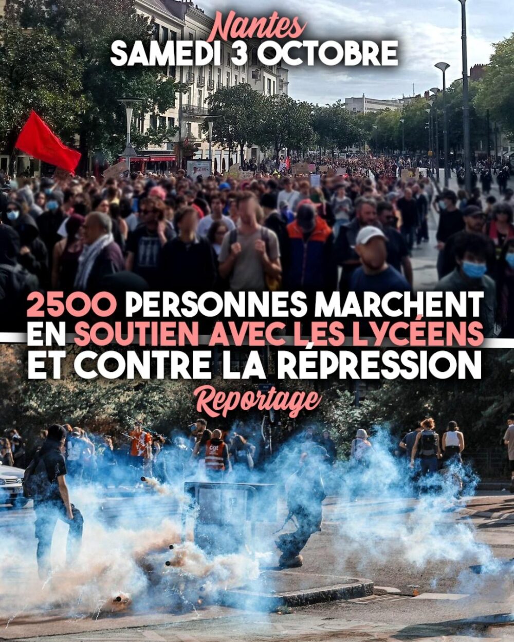 À Nantes, 2500 personnes ont défilé ce samedi malgré un énorme dispositif de répression.
