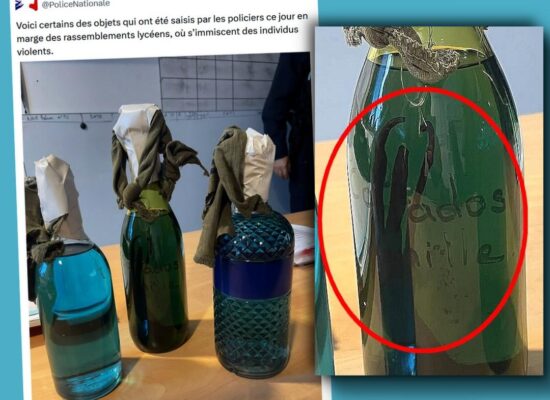 Des cocktails molotov, du moins c'est ainsi que la police nantaise présente son minibar...
