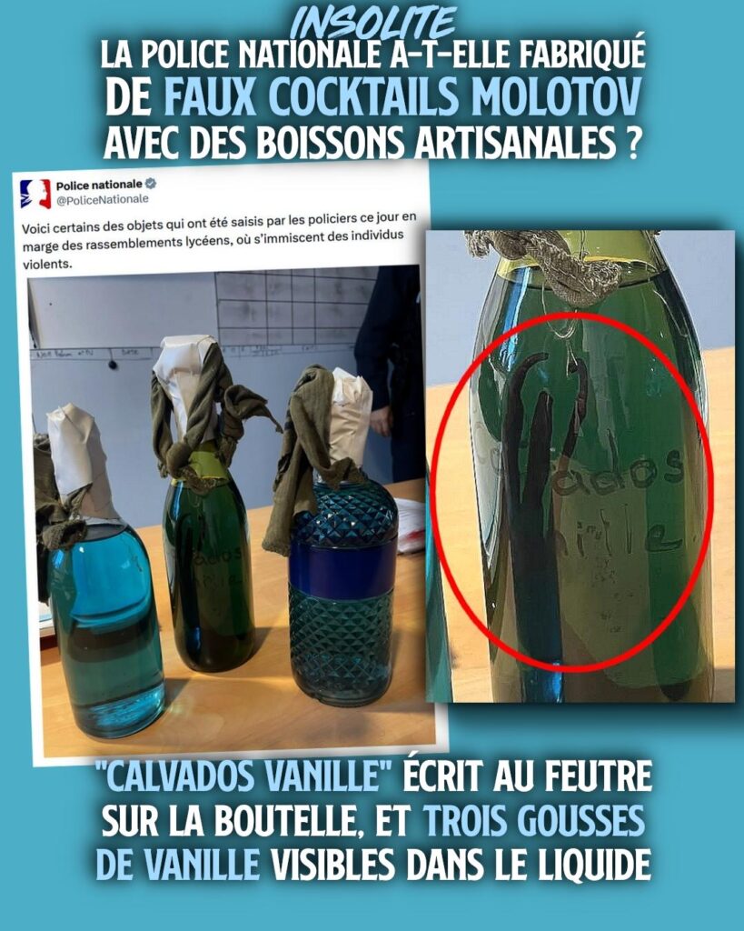 Des cocktails molotov, du moins c'est ainsi que la police nantaise présente son minibar...