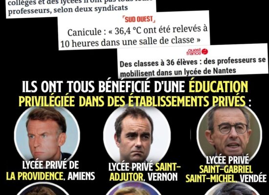 Macron, Lecornu, Retailleau, Bardella, Pécresse et Attal : autant de personnalités politiques qui n'ont jamais foutu un pied à l'école publique.