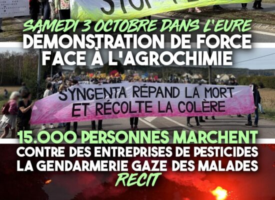 Démonstration de force contre un géant de l’empoisonnement chimique, la gendarmerie gaze massivement des personnes cancéreuses