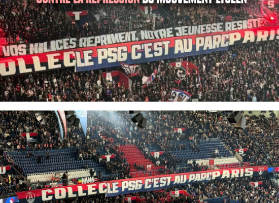 Ce 10 octobre, une banderole contre la répression de la jeunesse est déployée au Parc des Princes. Quelques minutes plus tard, la sécurité du club fait retirer la banderole, le Collectif Ultras Paris décide de quitter la tribune Auteuil.