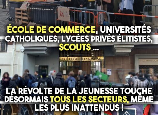 HEC, Stanislas, la Catho de Lille ou les Scouts : la jeunesse privilégiée se mobilise en solidarité avec le mouvement lycéen.