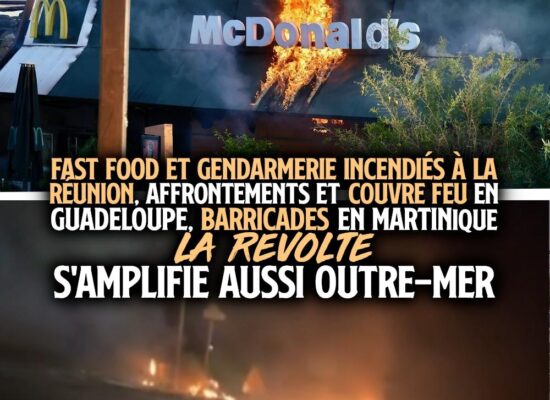 Dans les colonies françaises d'outre-mer, le 17 octobre a aussi été explosif avec l'incende d'un Mac Donalds et d'une gendarmerie.
