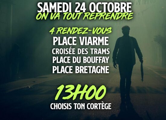 Un manifestant dans une rue de Nantes gazée le 17 octobre : faisons mieux le 24 !