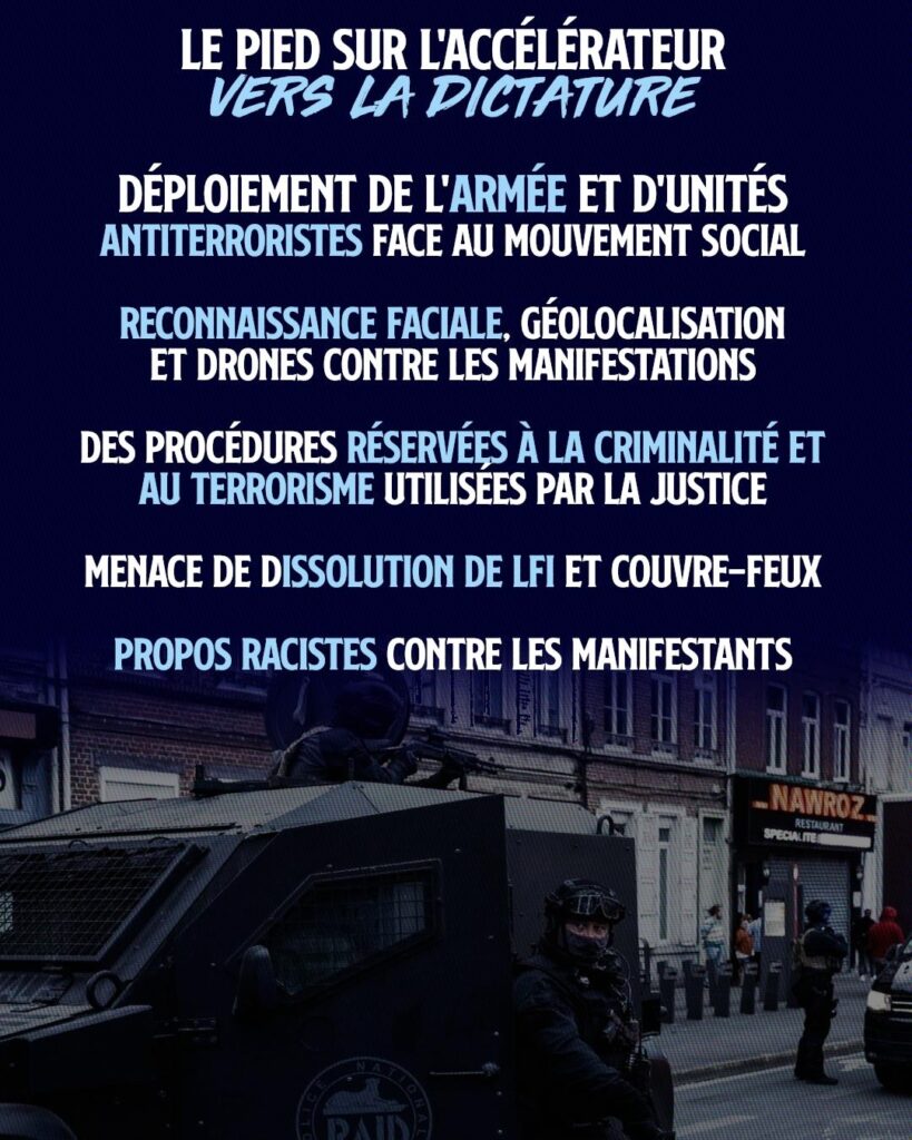 Sur fond de blindé dans les rues, la liste des mesures d'exception qui plongent la France dans une dictature assumée.