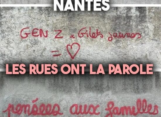 Des slogans sur les murs de Nantes après le 17 octobre