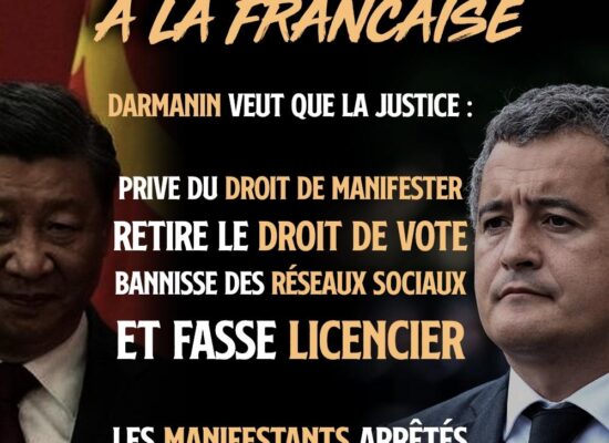 Gérald Darmanin, le ministre néofasciste de la justice qui veut imposer un crédit social à la française pour mater la contestation.