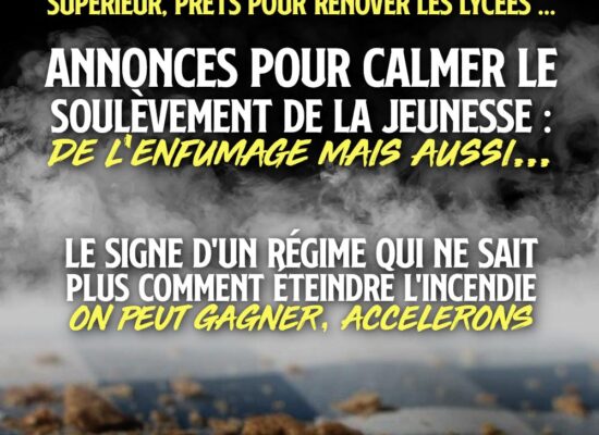Ils proposent des miettes, réclamons la boulangerie. Le gouvernement ne sait plus comment éteindre le mouvement de la jeunesse