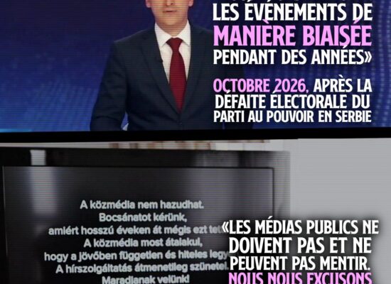 En direct, à l'antenne et en plateau, les excuses à la population des grands médias publics en Serbie et Hongrie ont de quoi faire rêver.