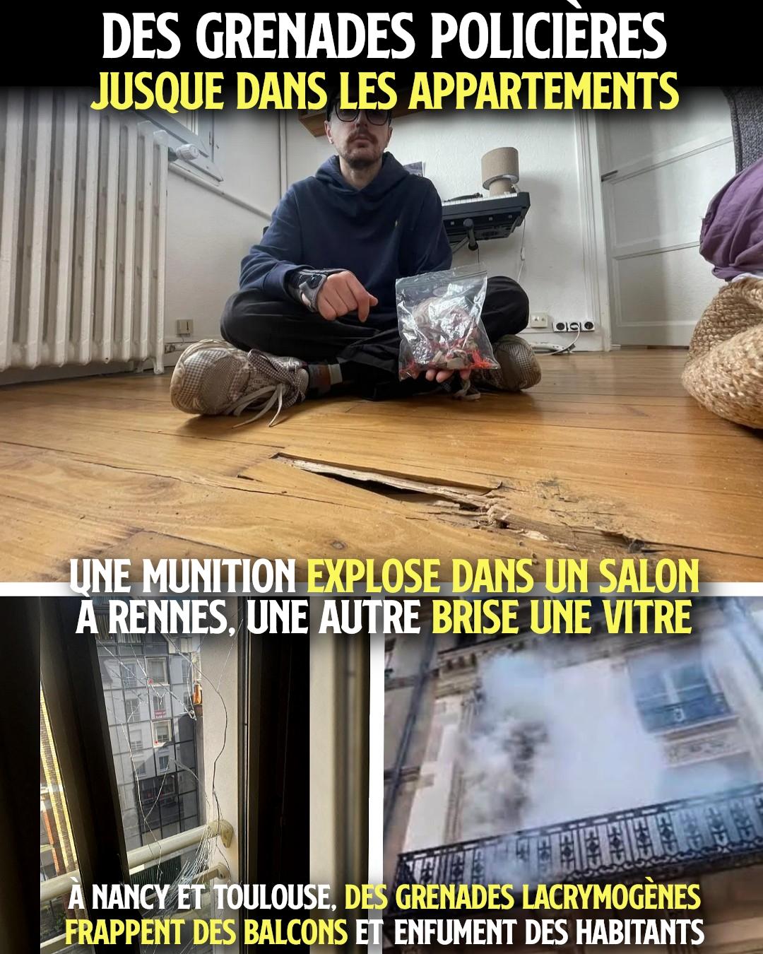 Rennes, 24 octobre : une grenade explose dans un salon, un habitant blessé