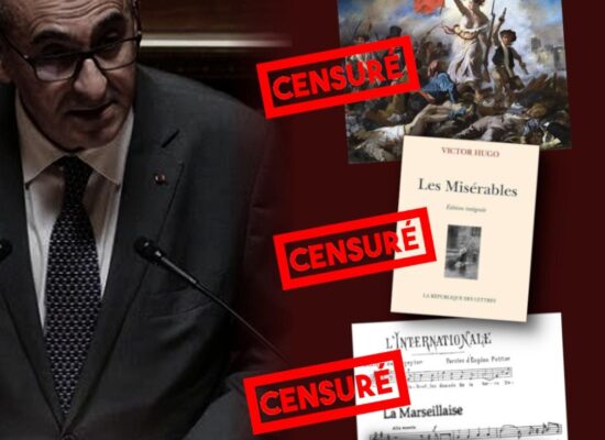 La Liberté guidant le peuple, Les Misérables, L'Internationale et la prise de la Bastille : autant de morceaux de l'Histoire de France que Nunez voudrait peut-être interdire car insurrectionnels.